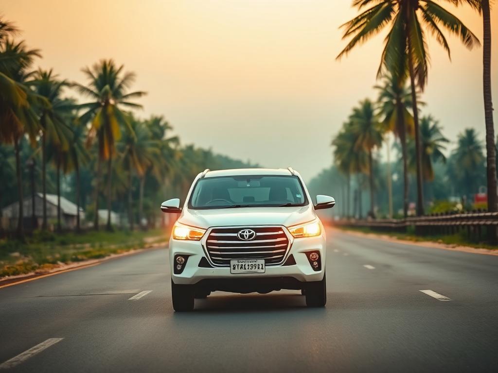 Toyota Innova Crysta available for rent at Nithya Car Travels Kakinada